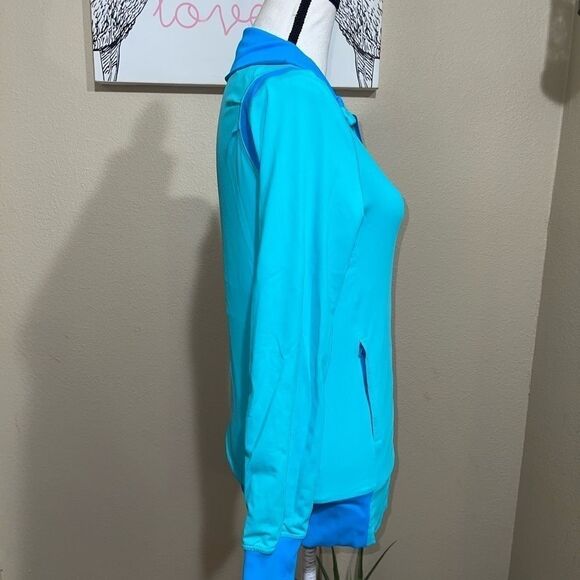 Lululemon Aqua Blue/Aqua Green Reversible Jacket Activewear - Picture 6 of 12